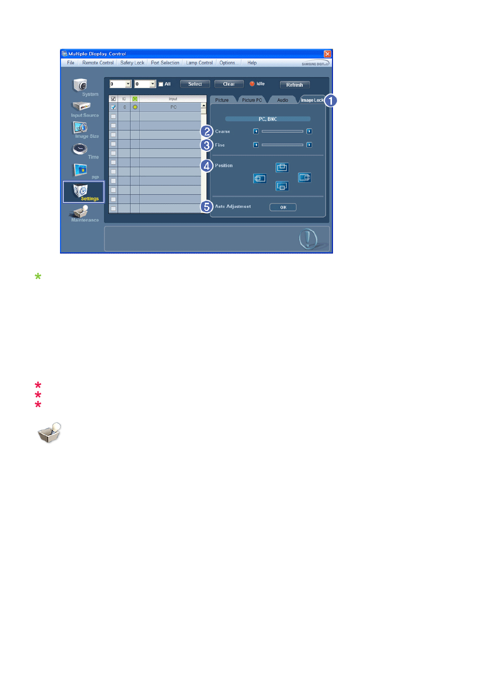 Maintenance lamp control | Samsung SYNCMASTER 320MPN-3 User Manual | Page 70 / 158