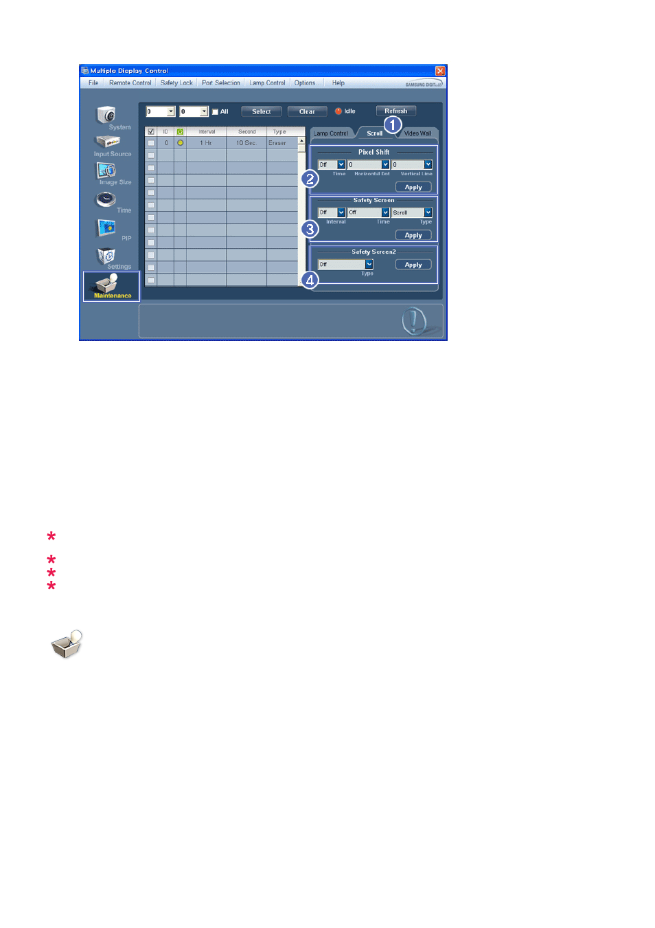 Maintenance video wall | Samsung SYNCMASTER 320MPN-3 User Manual | Page 72 / 158