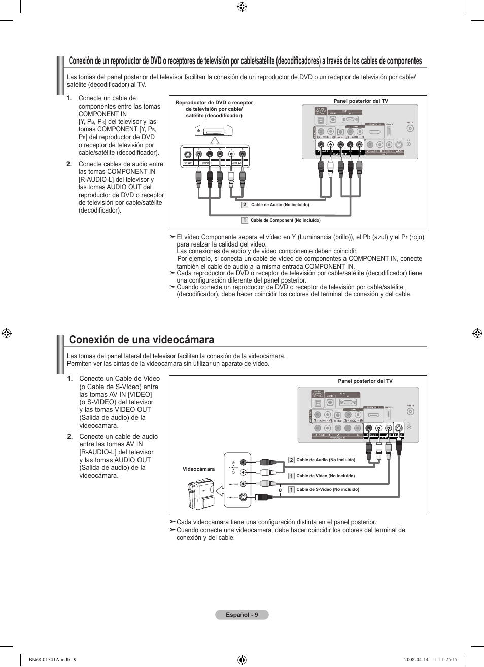 Conexión de una videocámara | Samsung BN68-01541A-01 User Manual | Page 71 / 121