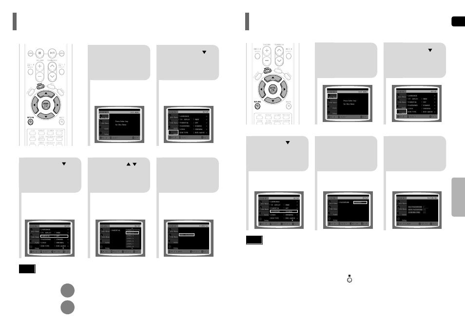 Setting parental controls (rating level), Setting the password, Setting the password 48 | Samsung HT-P50 User Manual | Page 25 / 38