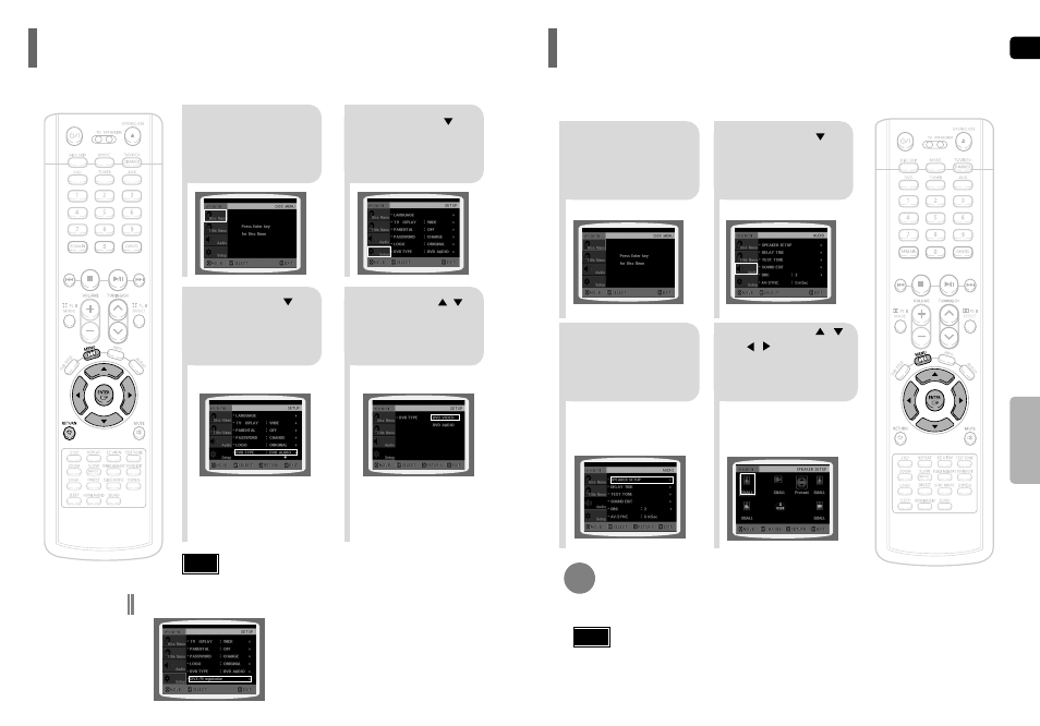 Dvd audio disc playback mode, Setting the speaker mode | Samsung HT-P50 User Manual | Page 27 / 38