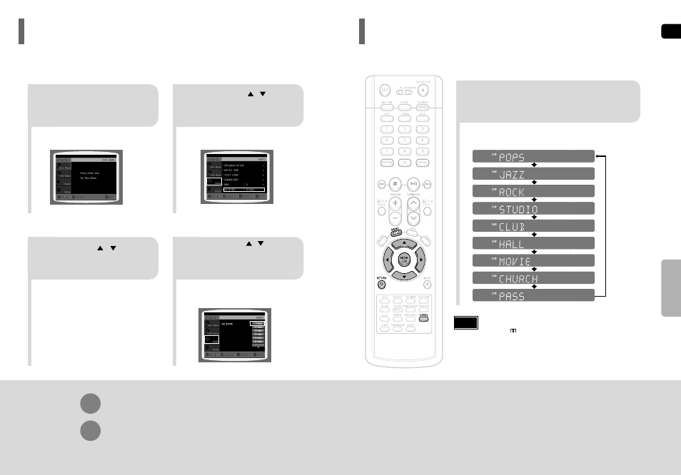 Av sync setup, Sound field (dsp)/eq function, Av sync setup 59 | Samsung HT-P50 User Manual | Page 31 / 38