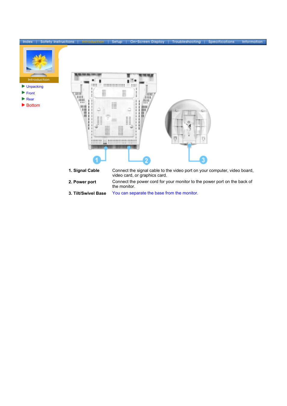 Bottom | Samsung 1100DF User Manual | Page 11 / 79