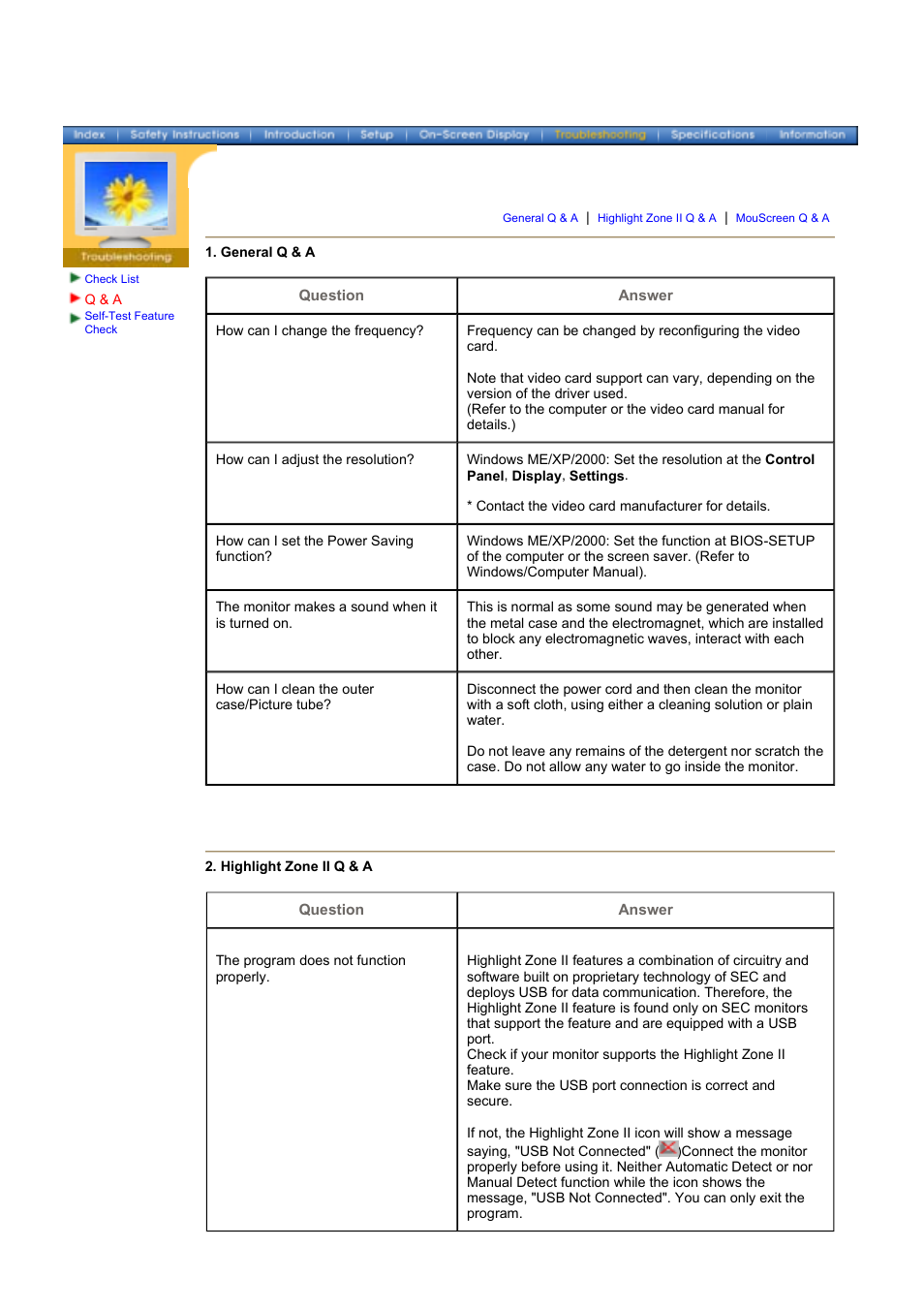 Q & a | Samsung 1100DF User Manual | Page 59 / 79