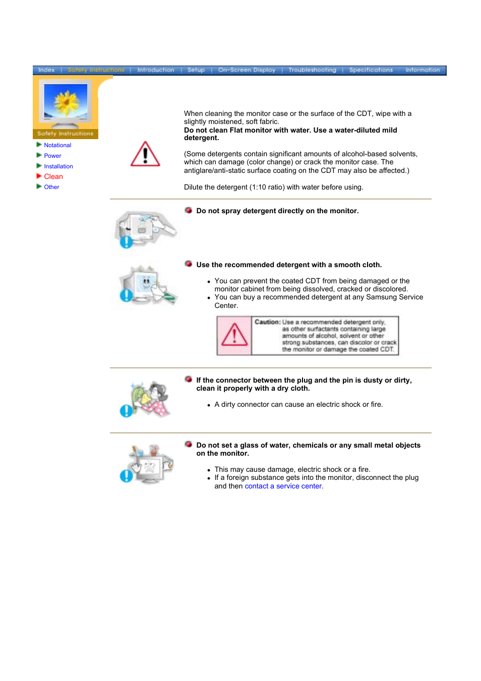 Cleaning | Samsung 1100DF User Manual | Page 6 / 79