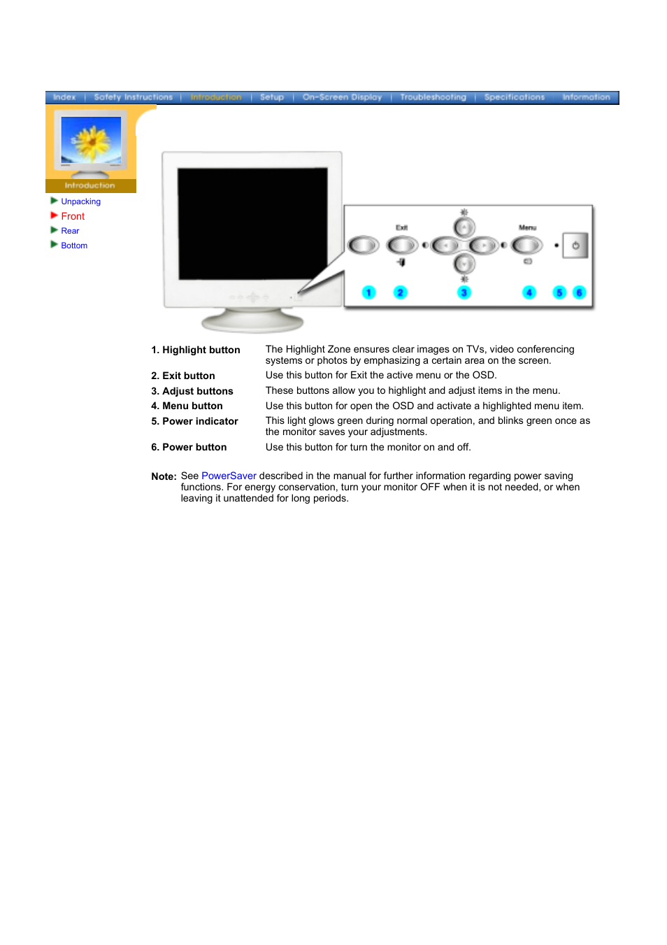 Front | Samsung 1100DF User Manual | Page 9 / 79