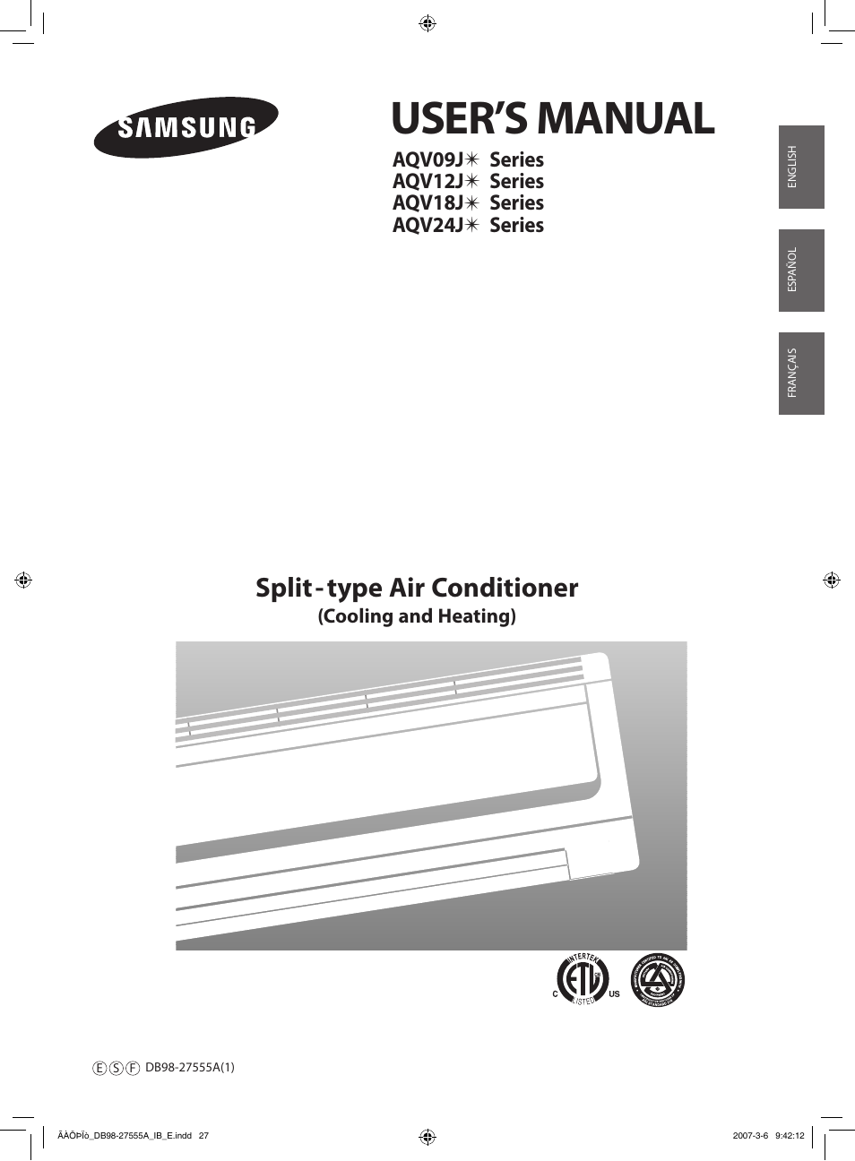 Samsung AQV18J User Manual | 26 pages