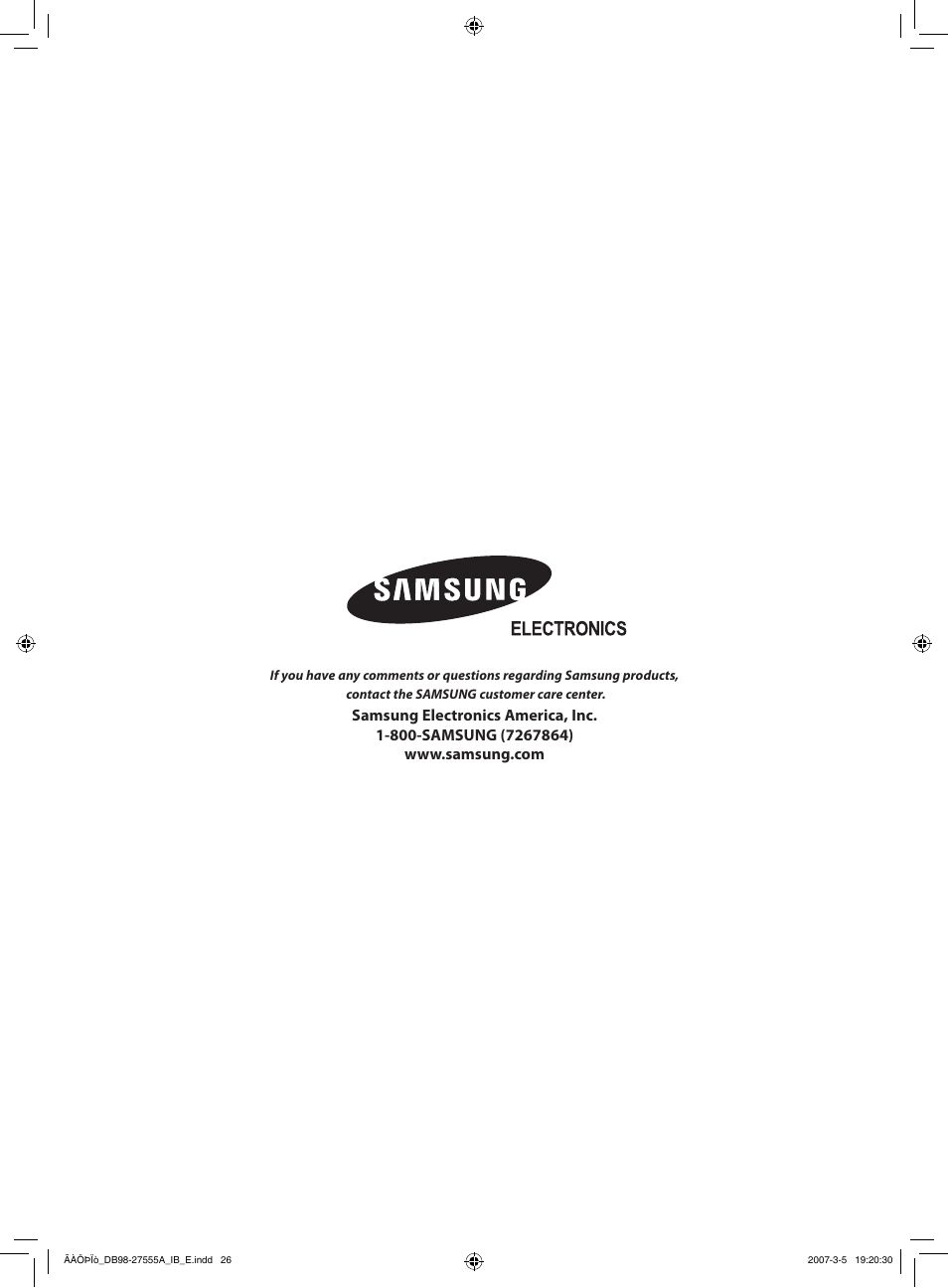 Samsung AQV18J User Manual | Page 26 / 26