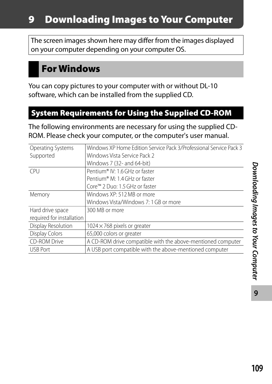 9 downloading images to your computer, For windows | Samsung CX4 User Manual | Page 110 / 144