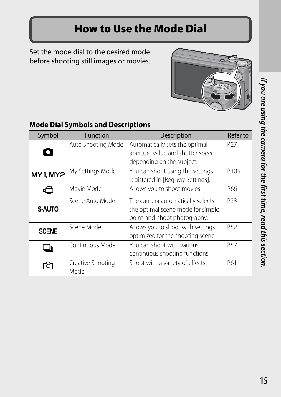 How to use the mode dial | Samsung CX4 User Manual | Page 16 / 144