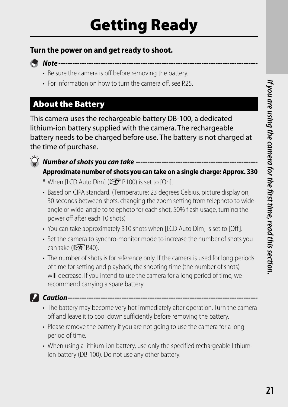 Getting ready | Samsung CX4 User Manual | Page 22 / 144