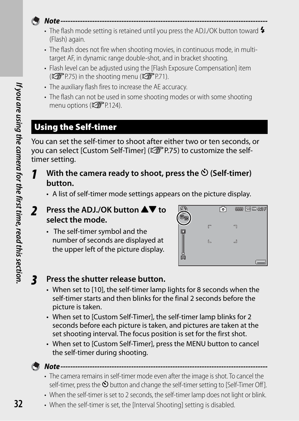 Using the self-timer | Samsung CX4 User Manual | Page 33 / 144