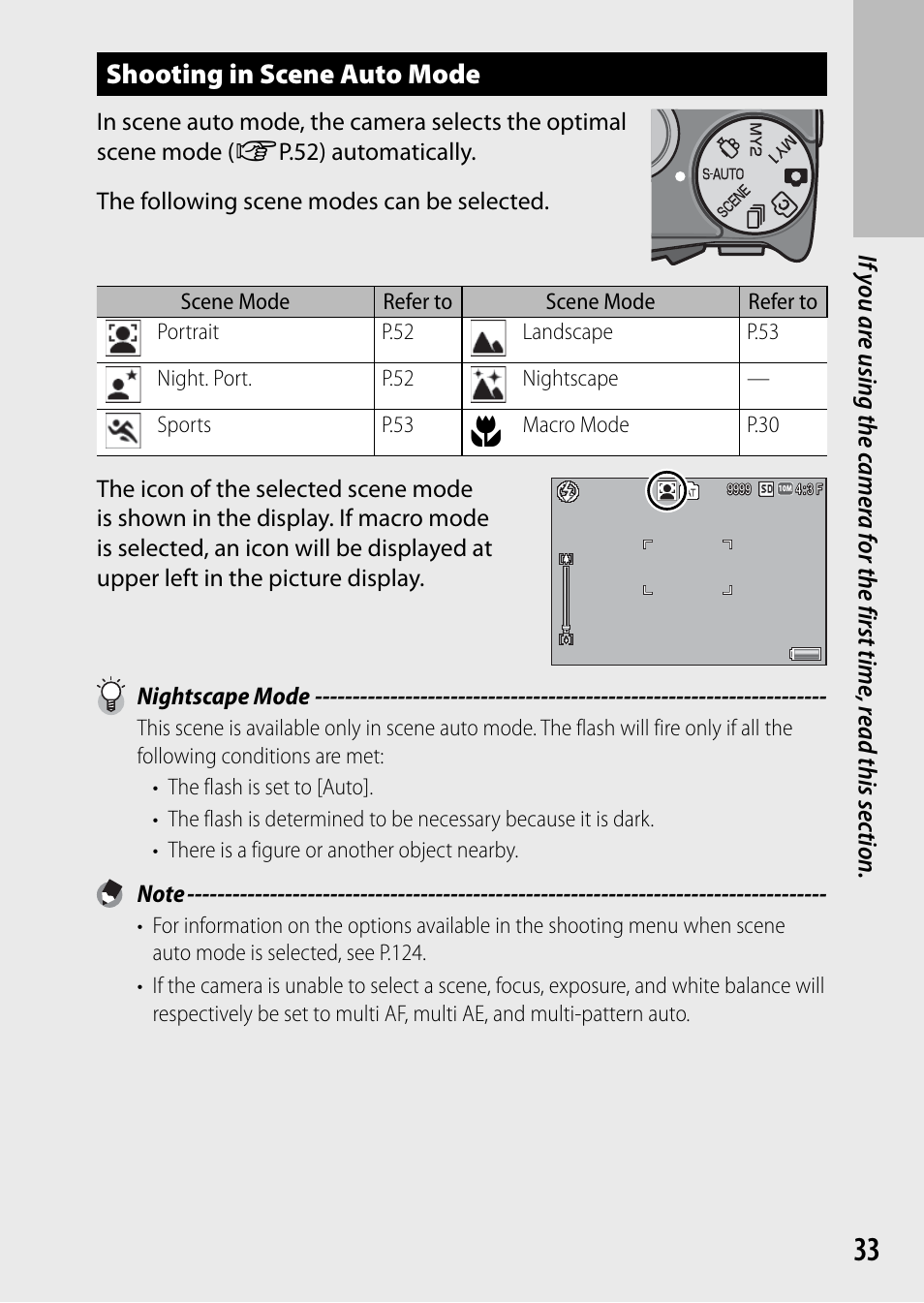 Shooting in scene auto mode | Samsung CX4 User Manual | Page 34 / 144