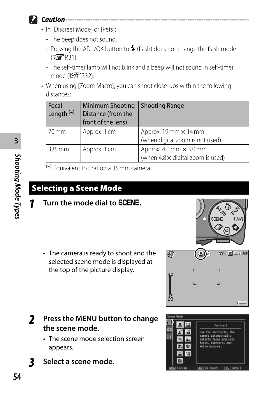 Selecting a scene mode | Samsung CX4 User Manual | Page 55 / 144