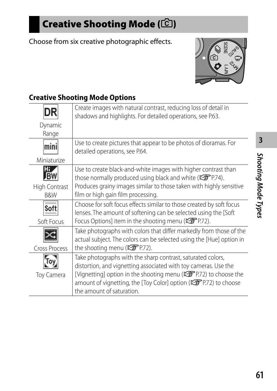 Creative shooting mode ( x ) | Samsung CX4 User Manual | Page 62 / 144