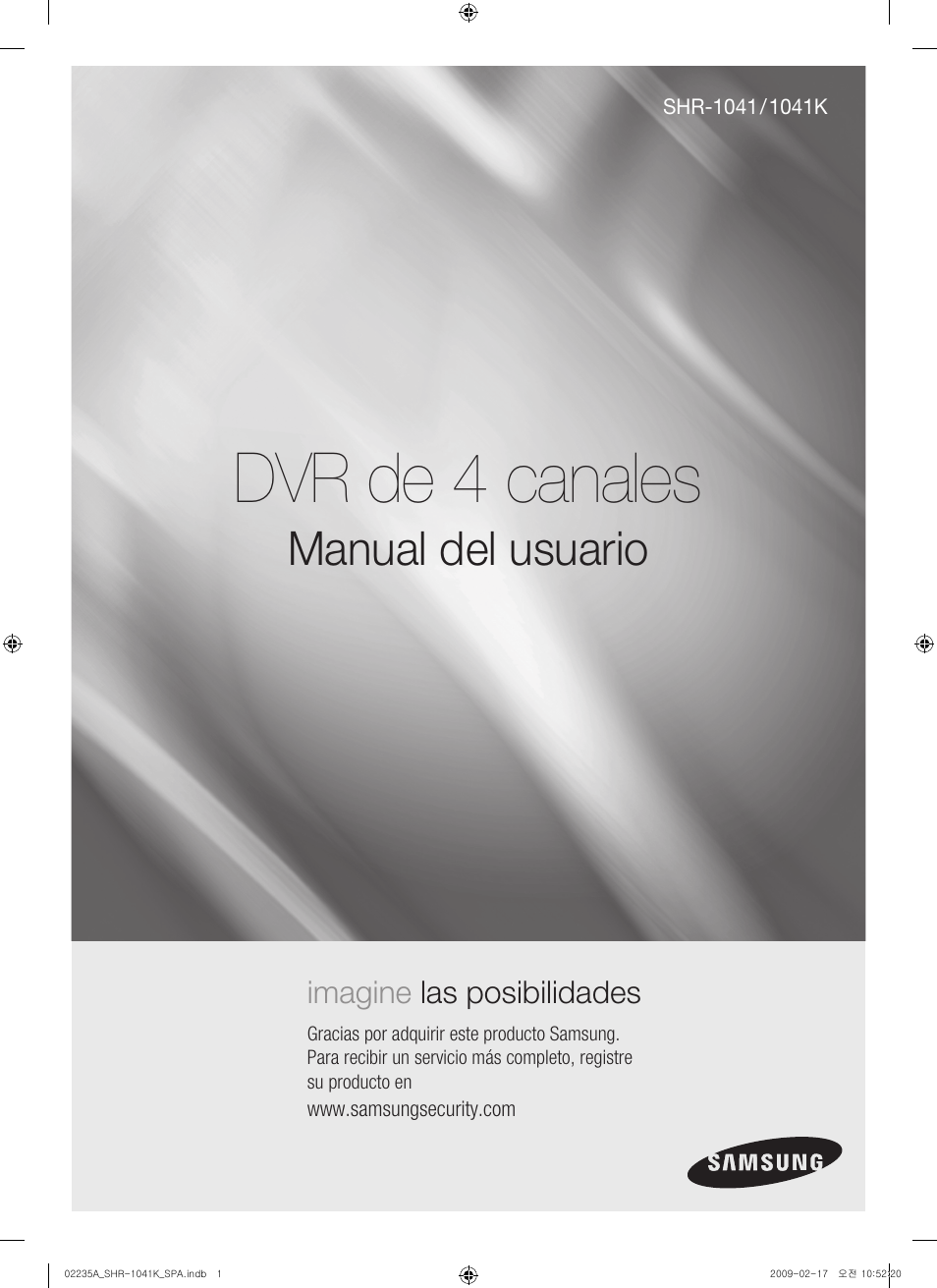 Dvr de 4 canales, Manual del usuario | Samsung SHR-1041 User Manual | Page 117 / 174