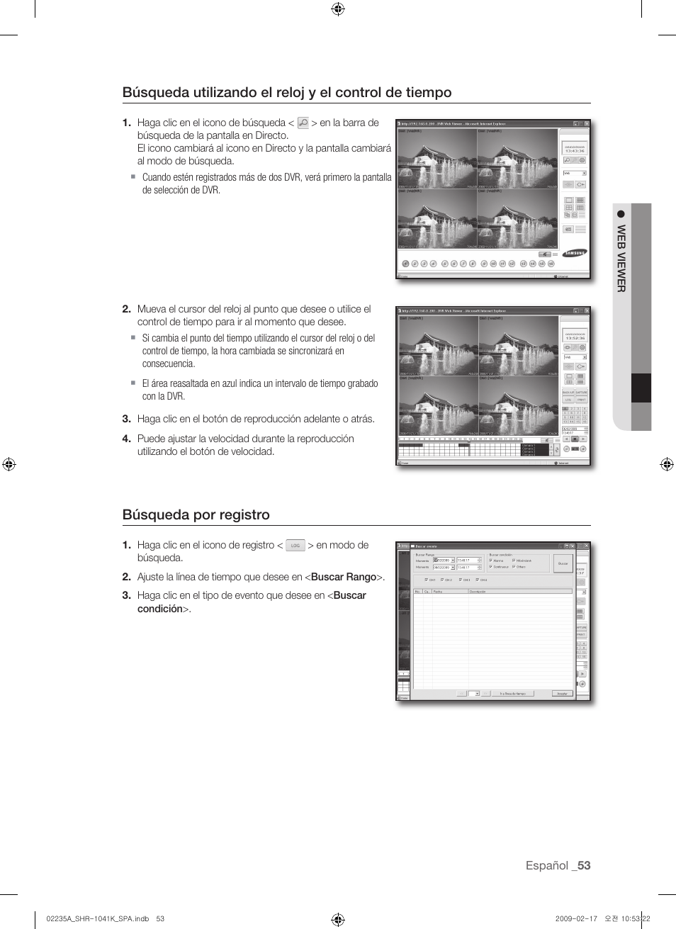 Búsqueda por registro | Samsung SHR-1041 User Manual | Page 169 / 174