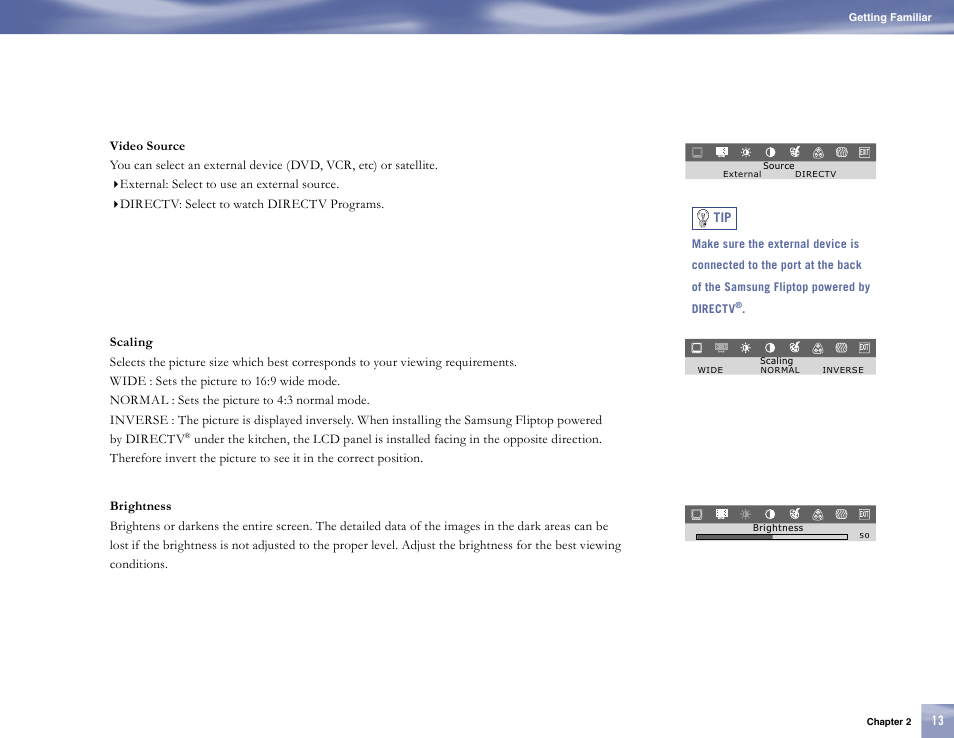 External: select to use an external source | Samsung SL10D10 User Manual | Page 21 / 83