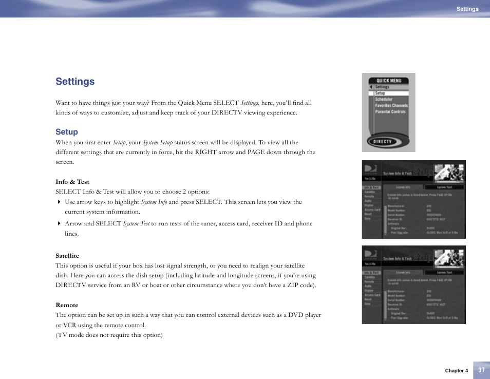 Settings, Setup | Samsung SL10D10 User Manual | Page 45 / 83