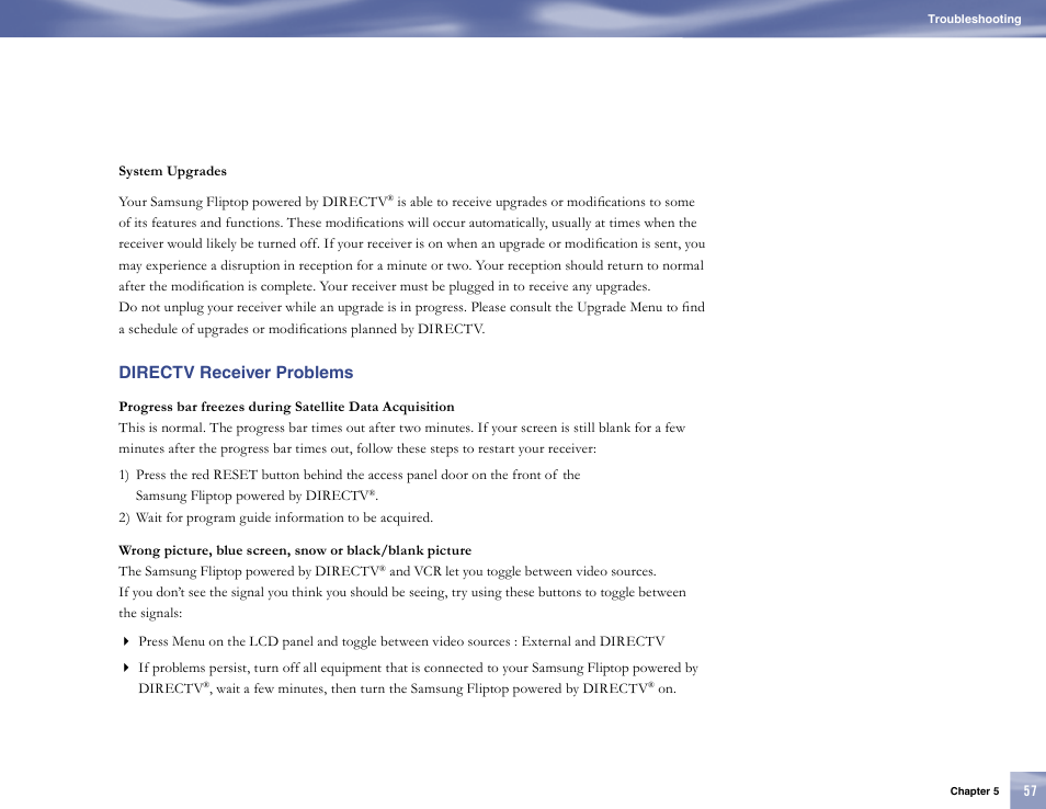 Directv receiver problems | Samsung SL10D10 User Manual | Page 65 / 83