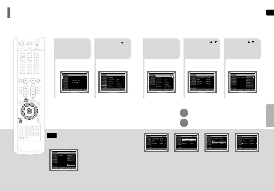 Setup, Setting the language, Setting the language 41 | Samsung HT-TP75 User Manual | Page 22 / 40