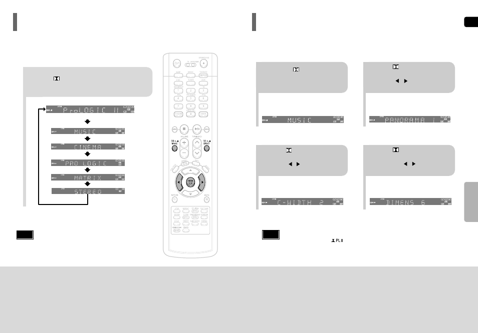 Dolby pro logic ii mode, Dolby pro logic ii effect | Samsung HT-TP75 User Manual | Page 32 / 40