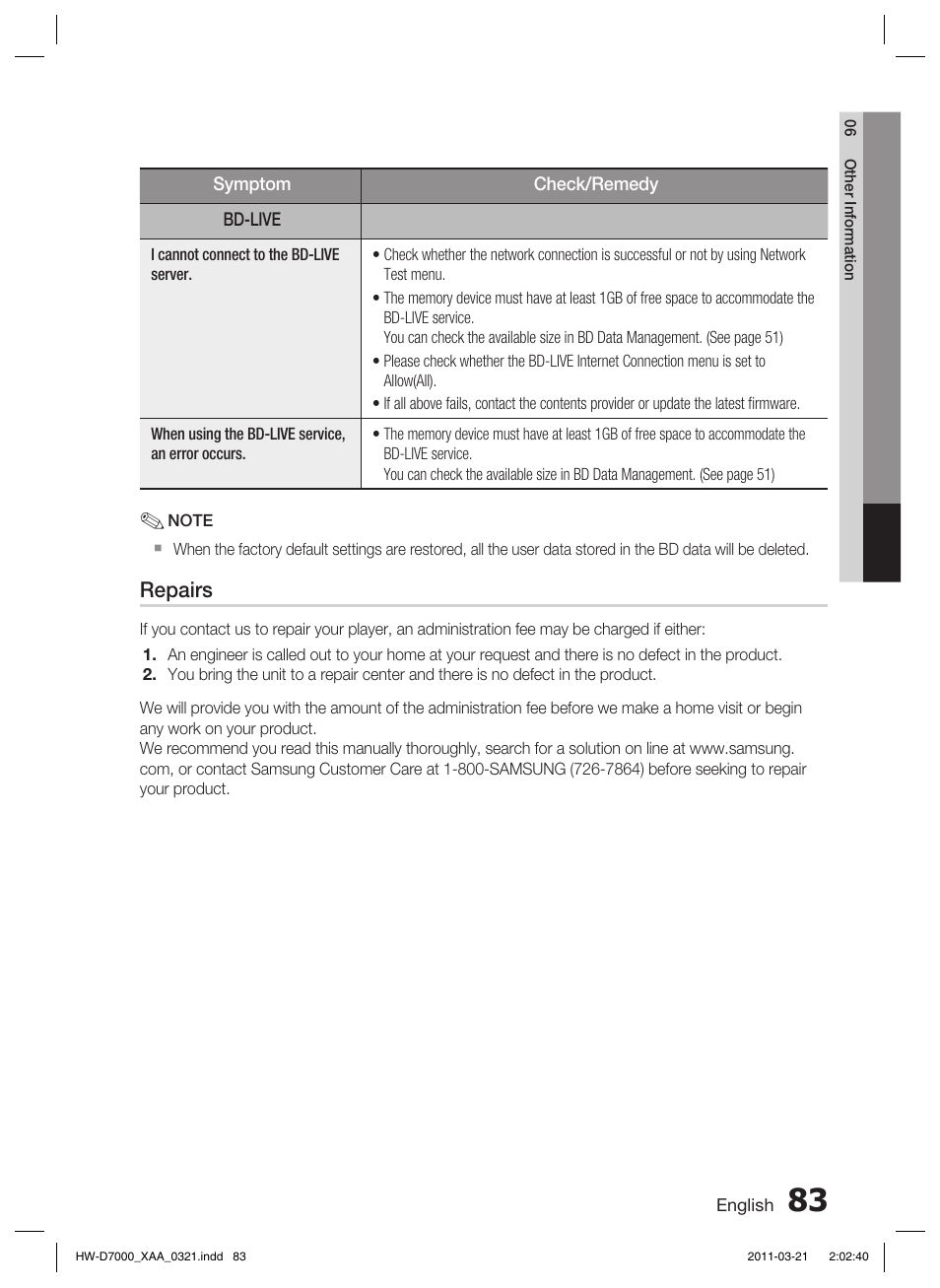 Samsung HW-D7000 User Manual | Page 83 / 87