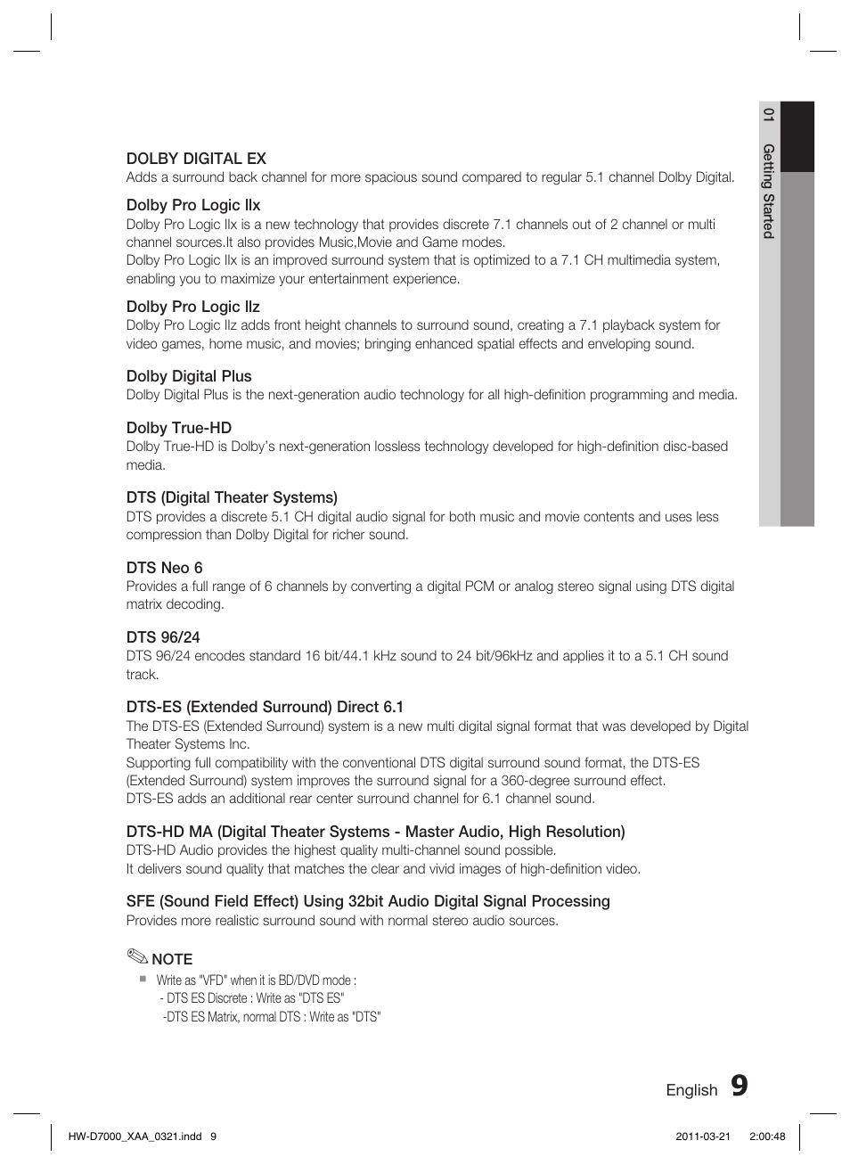 Samsung HW-D7000 User Manual | Page 9 / 87