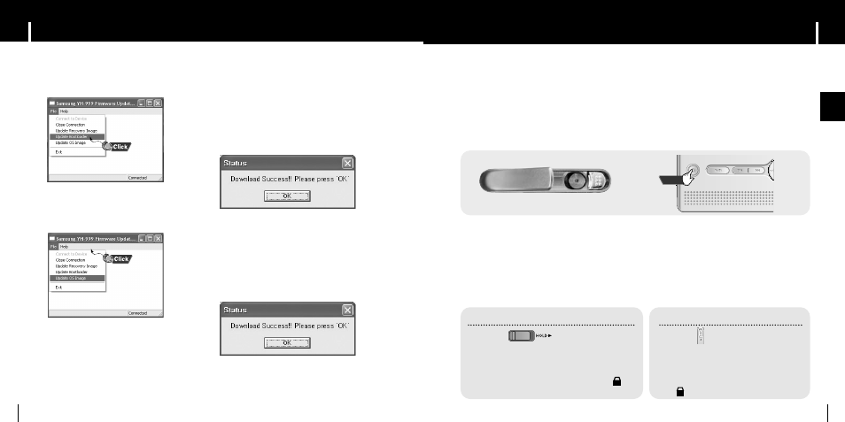 Basic usage, Turning unit on/off and using the hold function, Updating firmware | Iturning on/off i hold function | Samsung YH-999 User Manual | Page 14 / 28