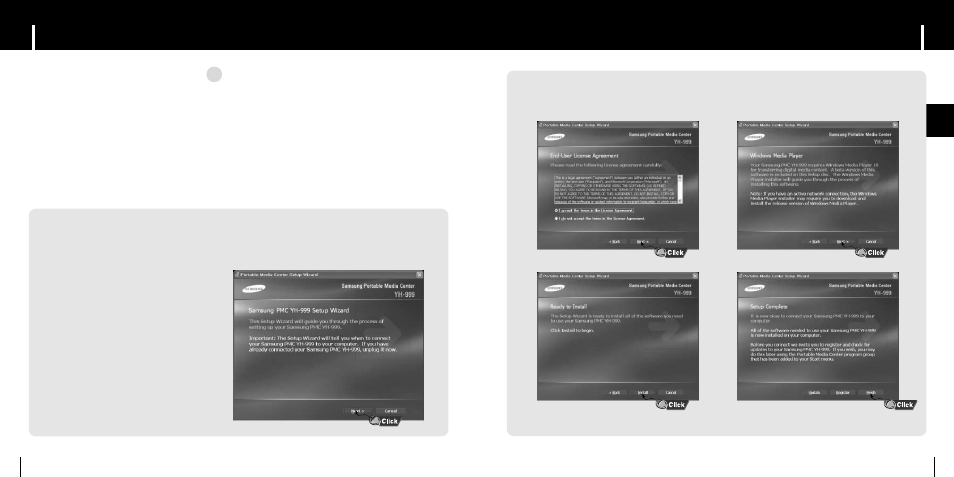 Connection to computer, Connecting the player to pc, Iinstalling software | Samsung YH-999 User Manual | Page 8 / 28