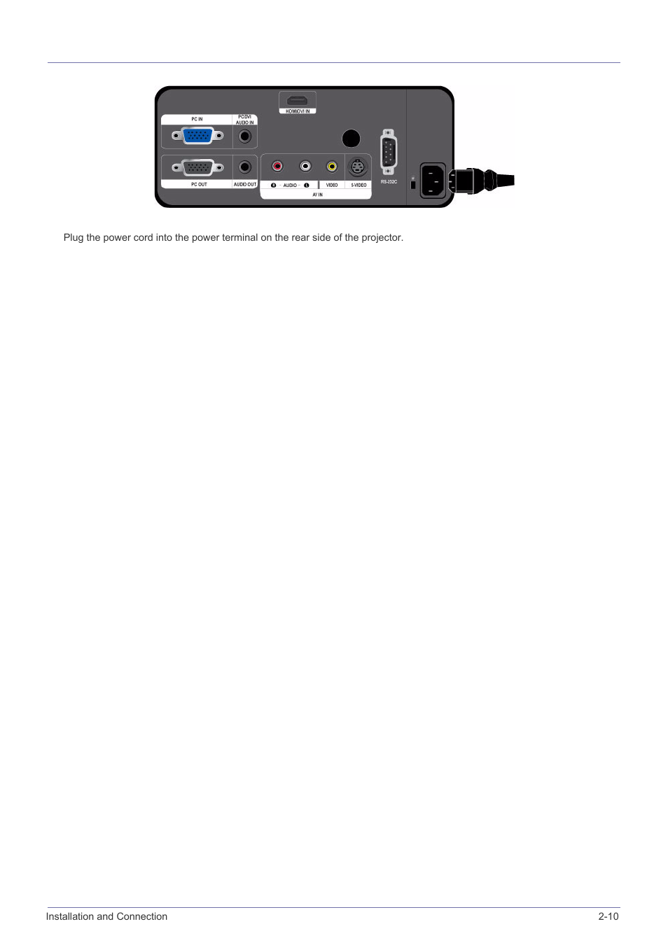 10 connecting the power, Connecting the power -10 | Samsung BP59-00134G-01 User Manual | Page 25 / 60