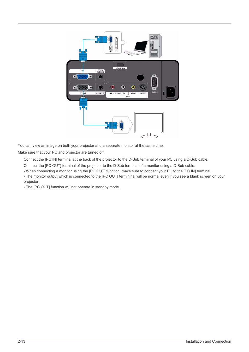 13 connecting an external monitor, Connecting an external monitor -13 | Samsung BP59-00134G-01 User Manual | Page 28 / 60