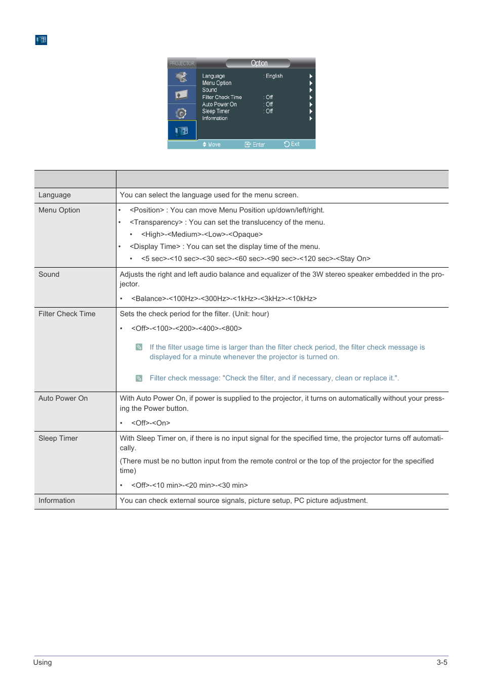 5-4. option | Samsung BP59-00134G-01 User Manual | Page 45 / 60