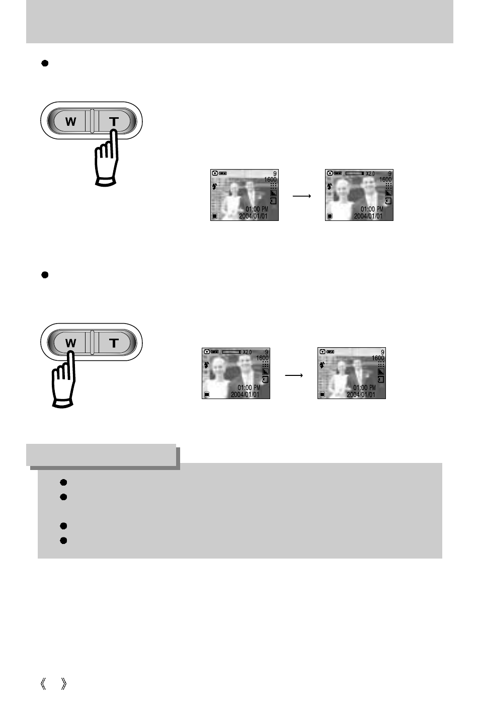 Wide / tele button, Information | Samsung Digimax 202 User Manual | Page 26 / 100