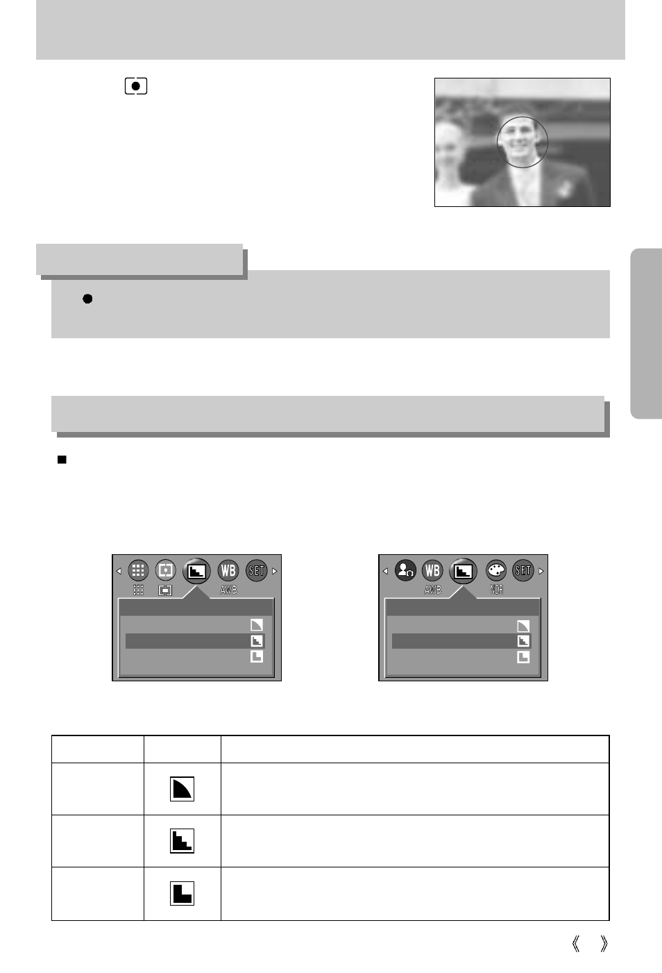 Metering, Information sharpness | Samsung Digimax 202 User Manual | Page 37 / 100