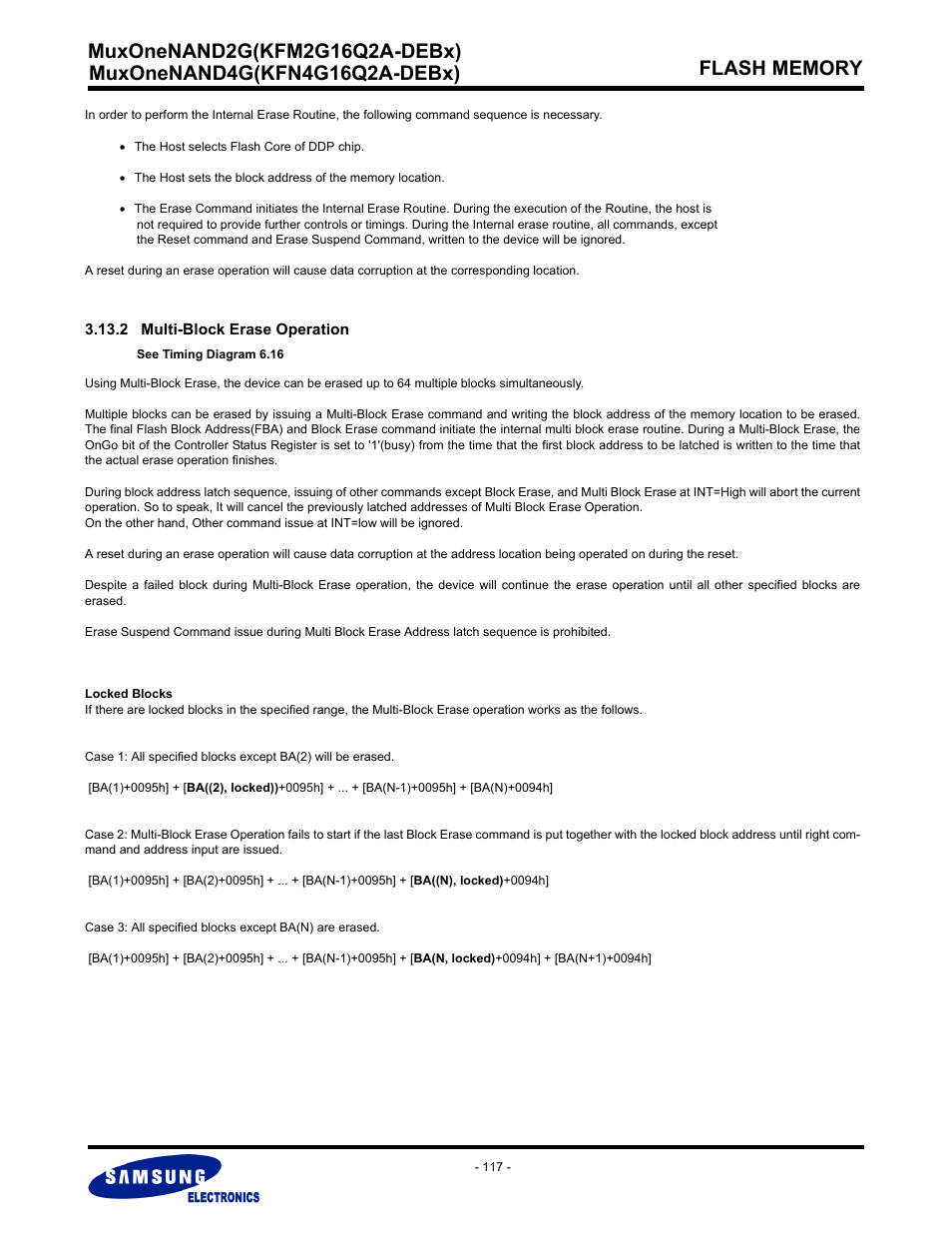 2 multi-block erase operation | Samsung MUXONENAND A-DIE KFM2G16Q2A User Manual | Page 117 / 173