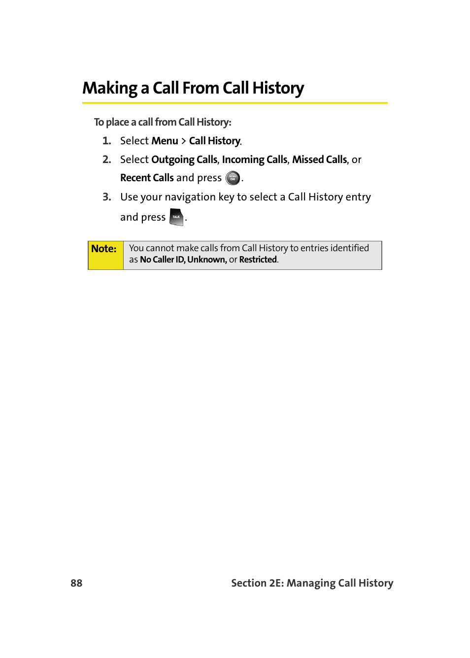 Making a call from call history | Samsung A900M User Manual | Page 112 / 276