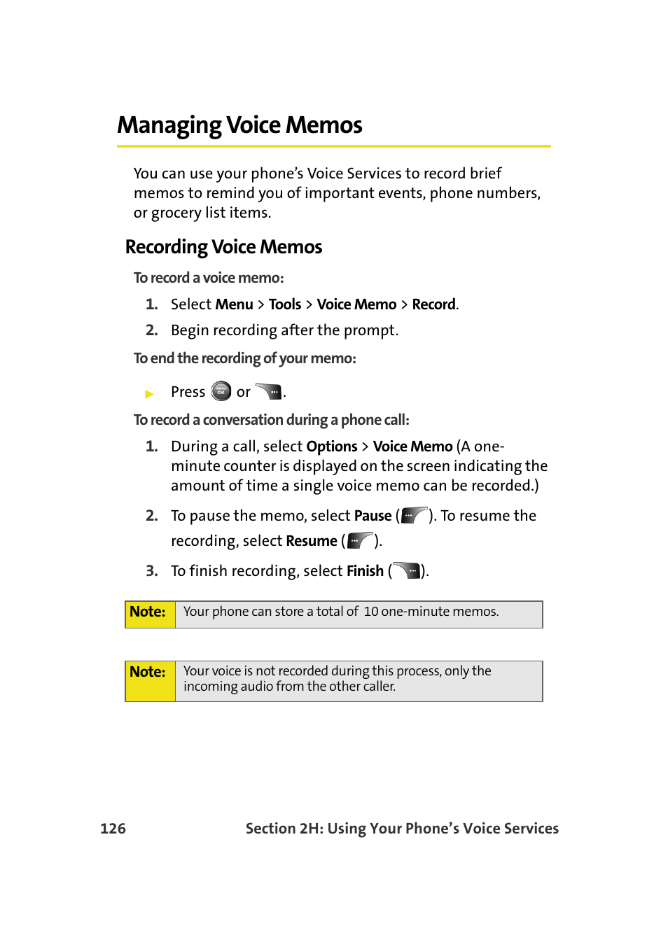 Managing voice memos, Recording voice memos | Samsung A900M User Manual | Page 150 / 276