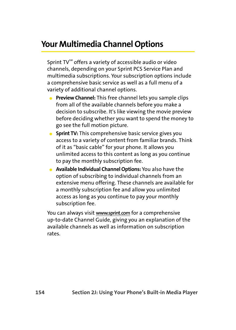 Your multimedia channel options | Samsung A900M User Manual | Page 178 / 276