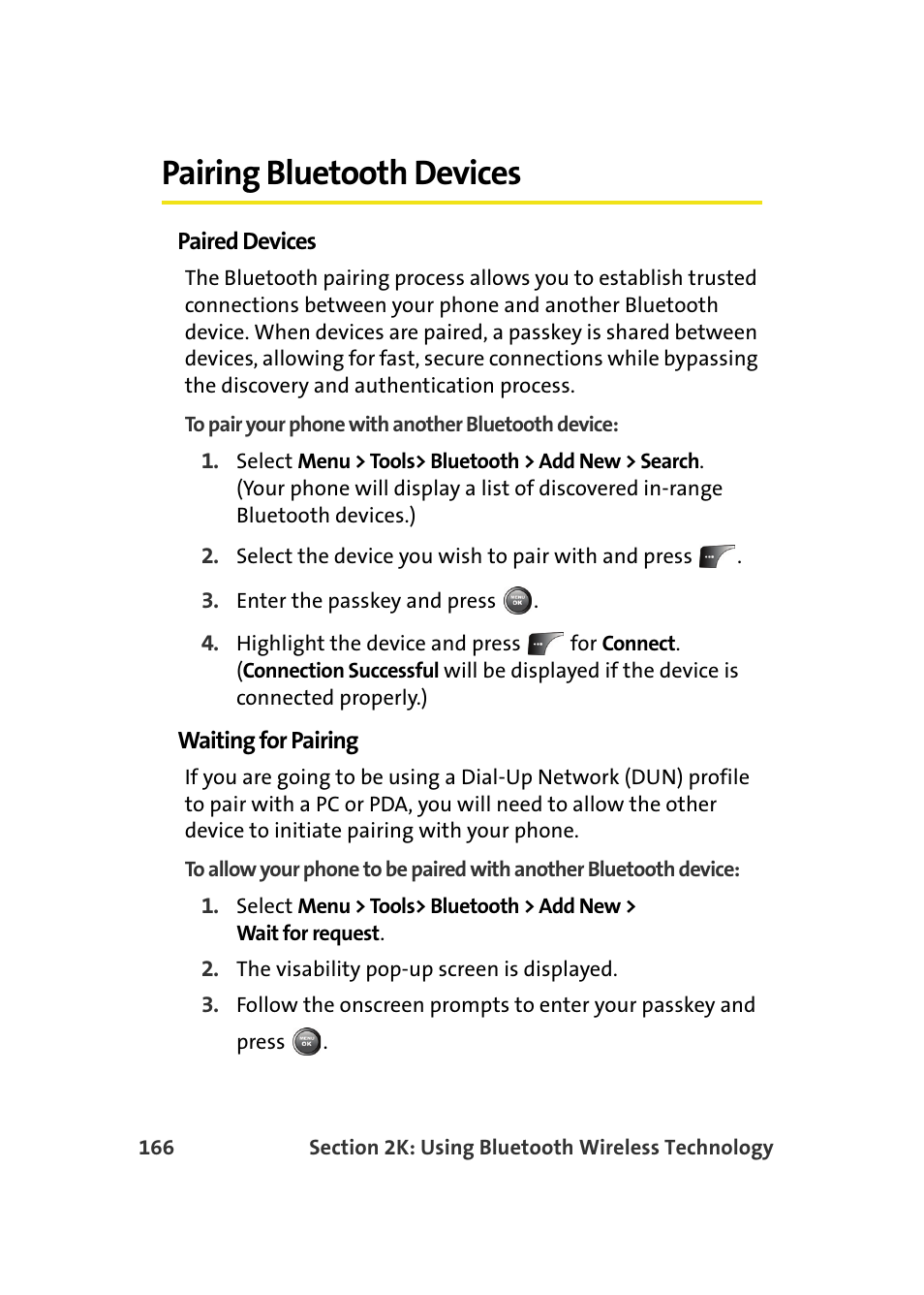 Pairing bluetooth devices | Samsung A900M User Manual | Page 190 / 276