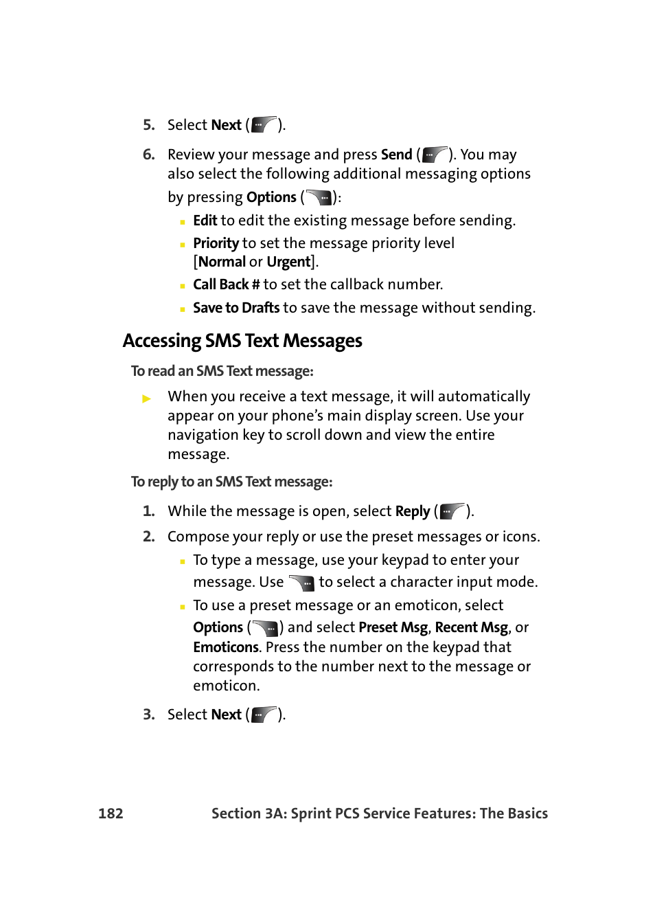 Accessing sms text messages | Samsung A900M User Manual | Page 206 / 276