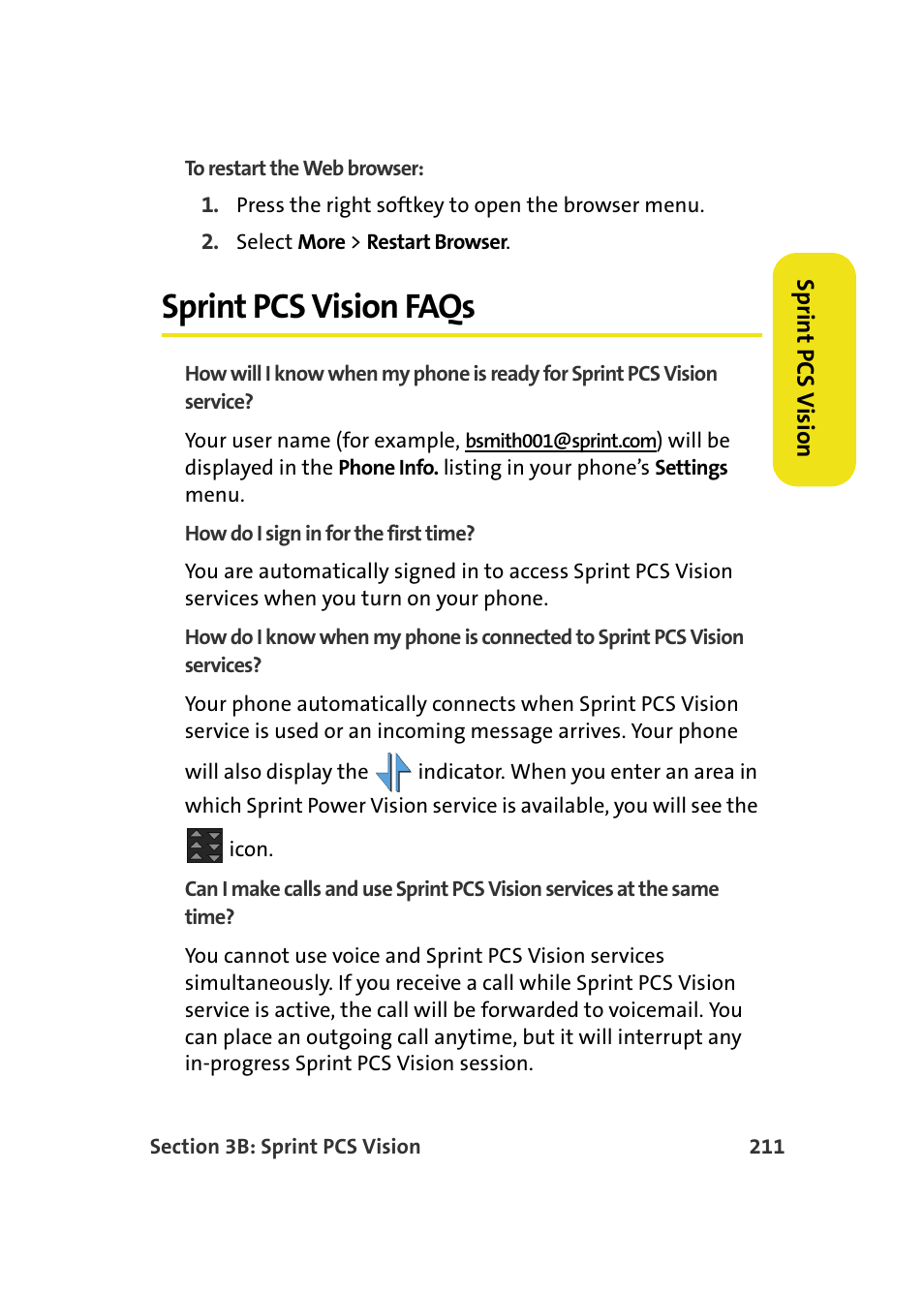 Sprint pcs vision faqs | Samsung A900M User Manual | Page 235 / 276