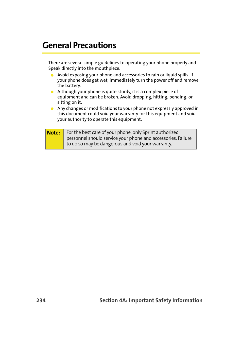 General precautions | Samsung A900M User Manual | Page 258 / 276