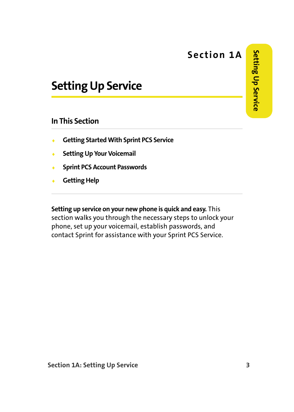 Setting up service, 1a. setting up service | Samsung A900M User Manual | Page 27 / 276