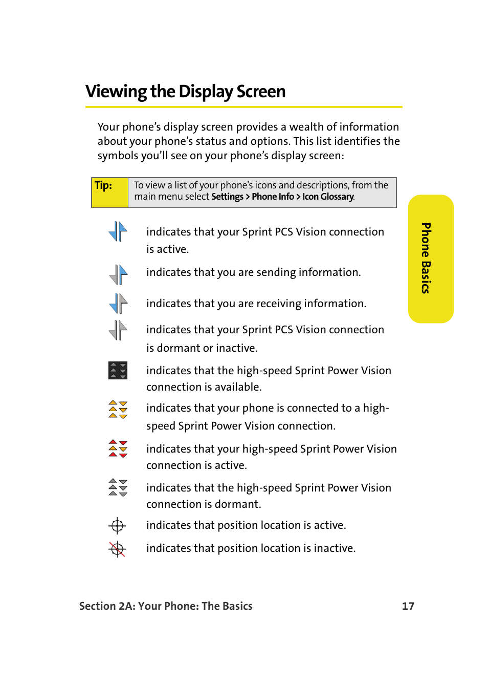 Viewing the display screen | Samsung A900M User Manual | Page 41 / 276