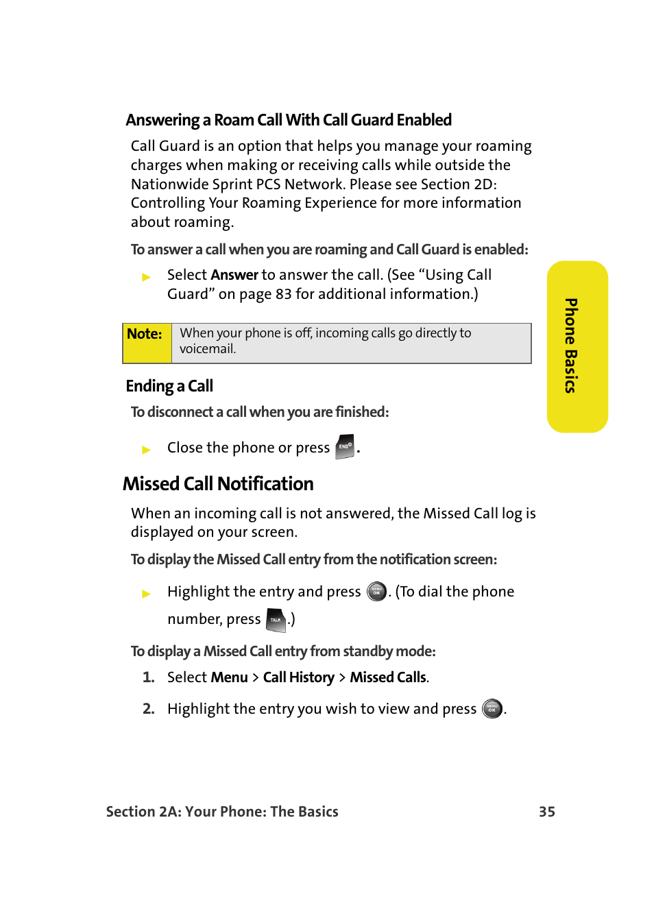 Missed call notification | Samsung A900M User Manual | Page 59 / 276