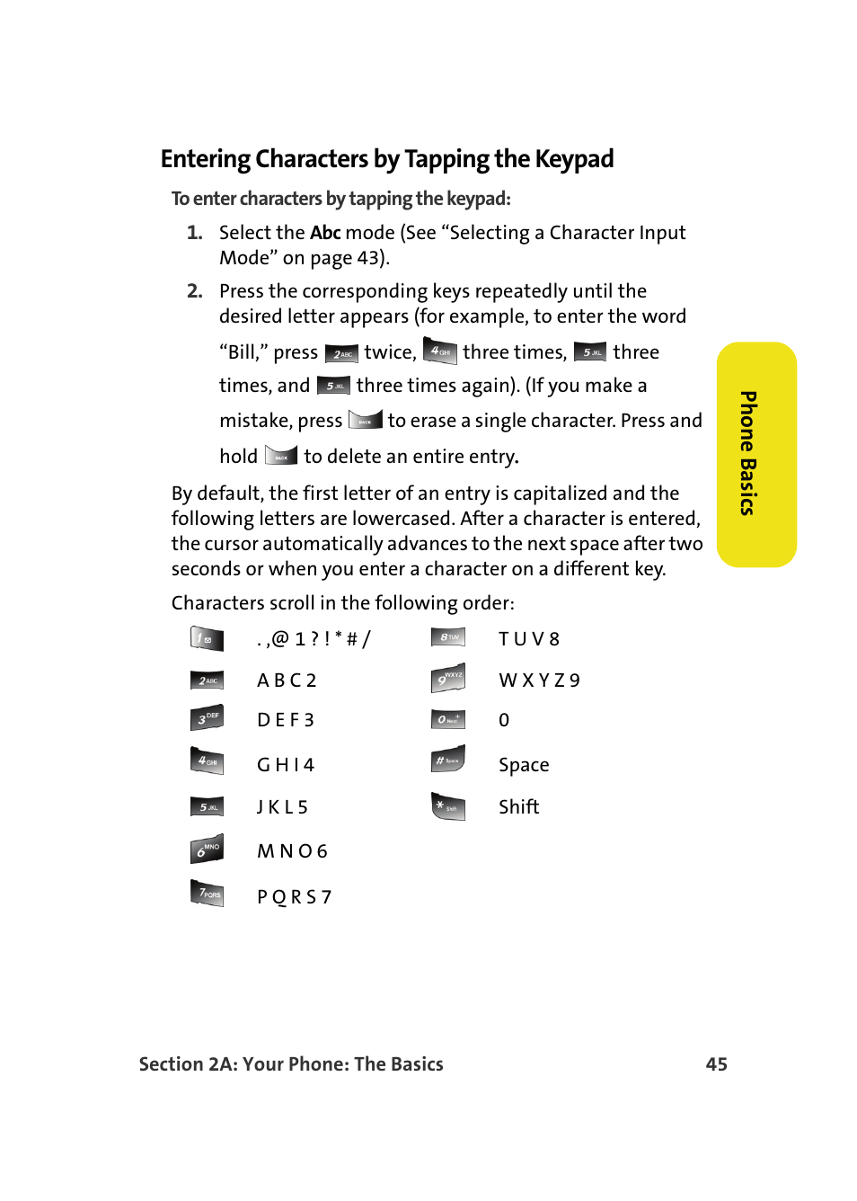 Entering characters by tapping the keypad | Samsung A900M User Manual | Page 69 / 276