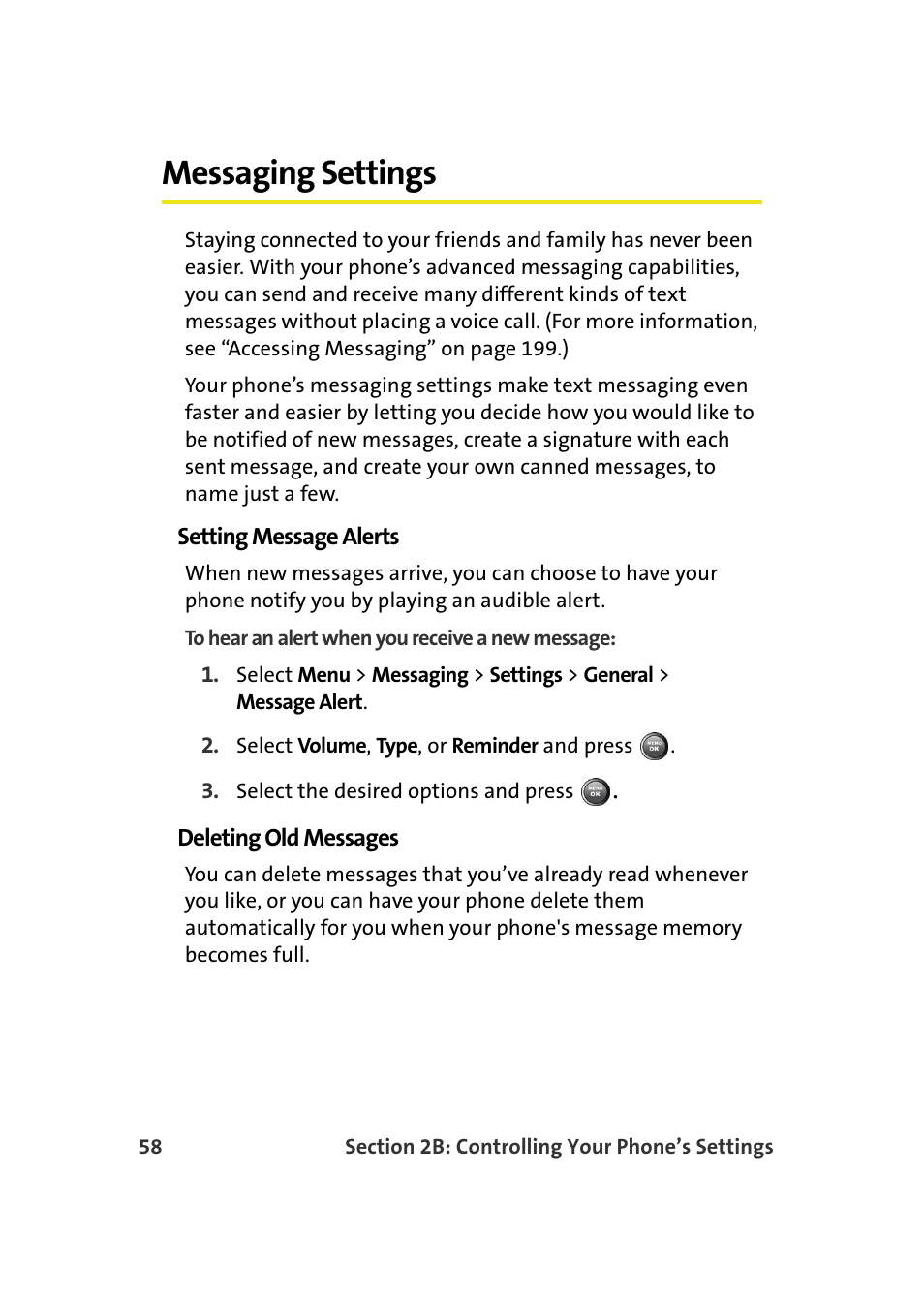 Messaging settings | Samsung A900M User Manual | Page 82 / 276