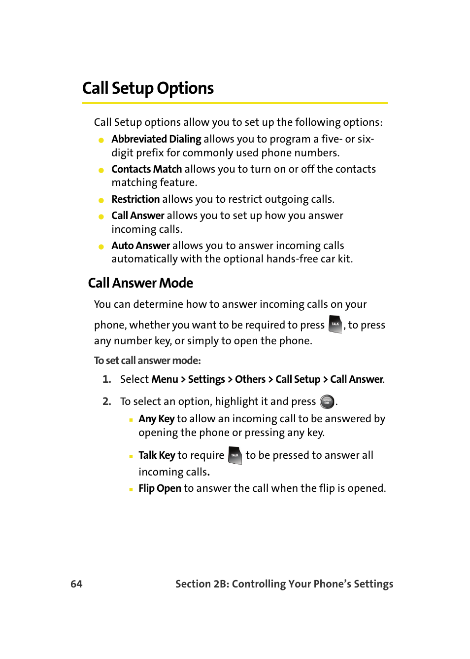 Call setup options, Call answer mode | Samsung A900M User Manual | Page 88 / 276