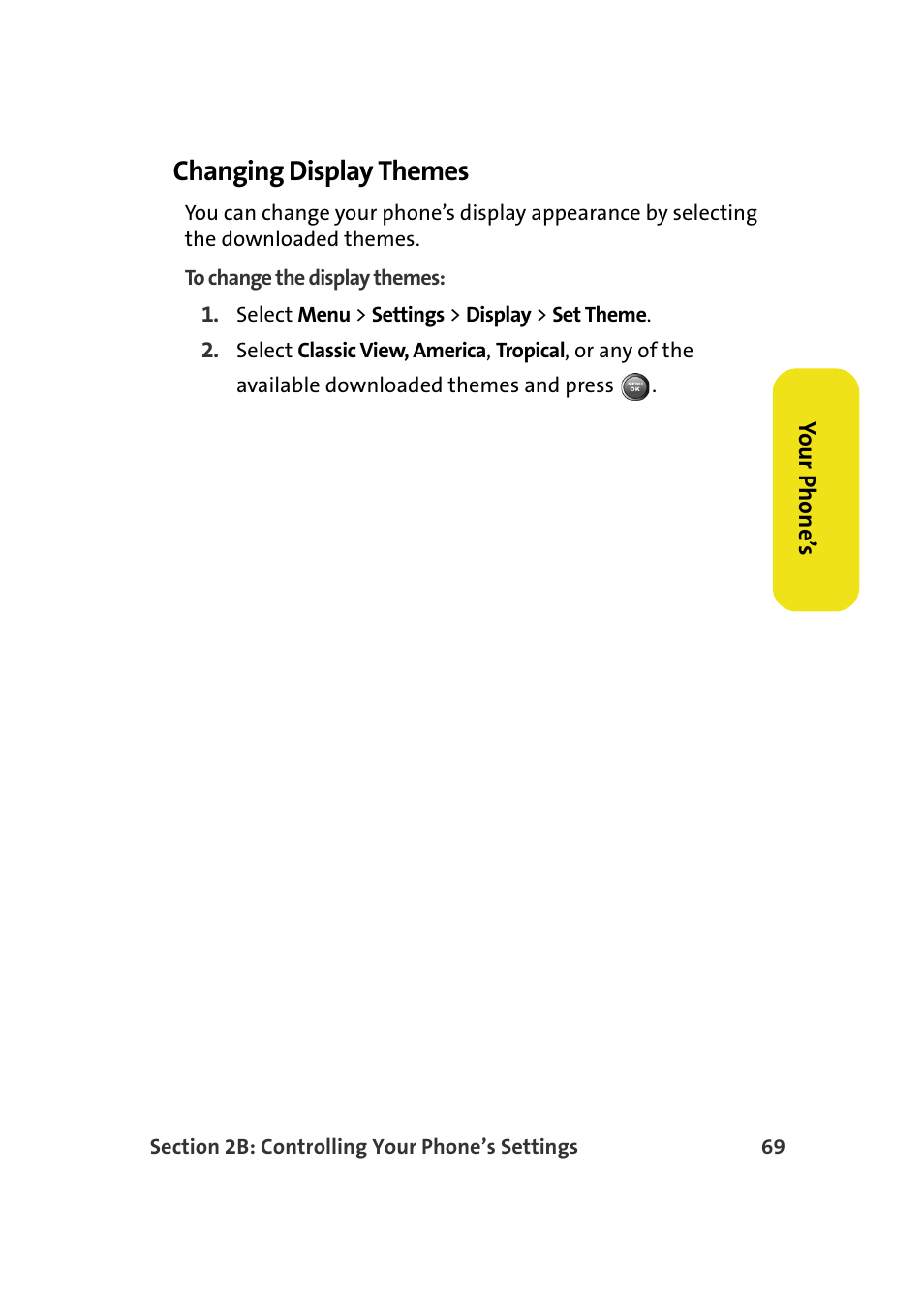 Changing display themes | Samsung A900M User Manual | Page 93 / 276